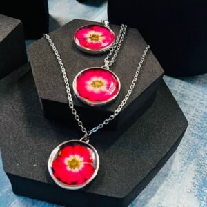 1 Inch Rose Pendant with Stainless Steel chain