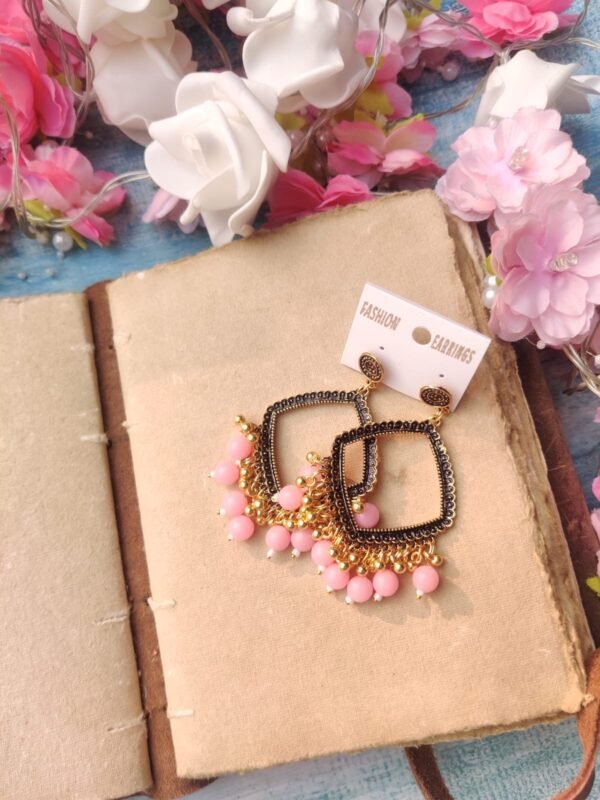 Oxidised Jhumka 49(Golden Pink)