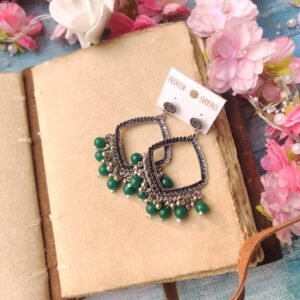 Oxidised Jhumka 41 (Silver Green)