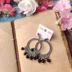 Oxidised Jhumka 28( Silver Black)